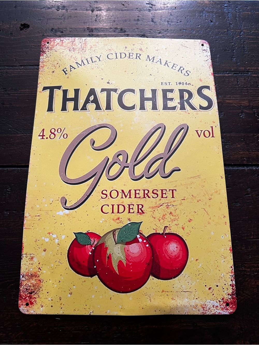 Thatchers Gold Somerset Cider Metal Sign - New